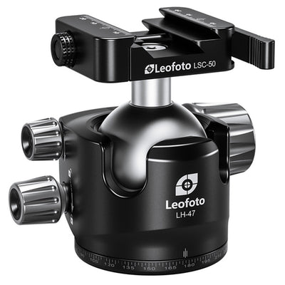 Leofoto LH-47LR 47mm Low Profile Ball Head with LR-60 Quick Release Lever Clamp and QP-70N Plate