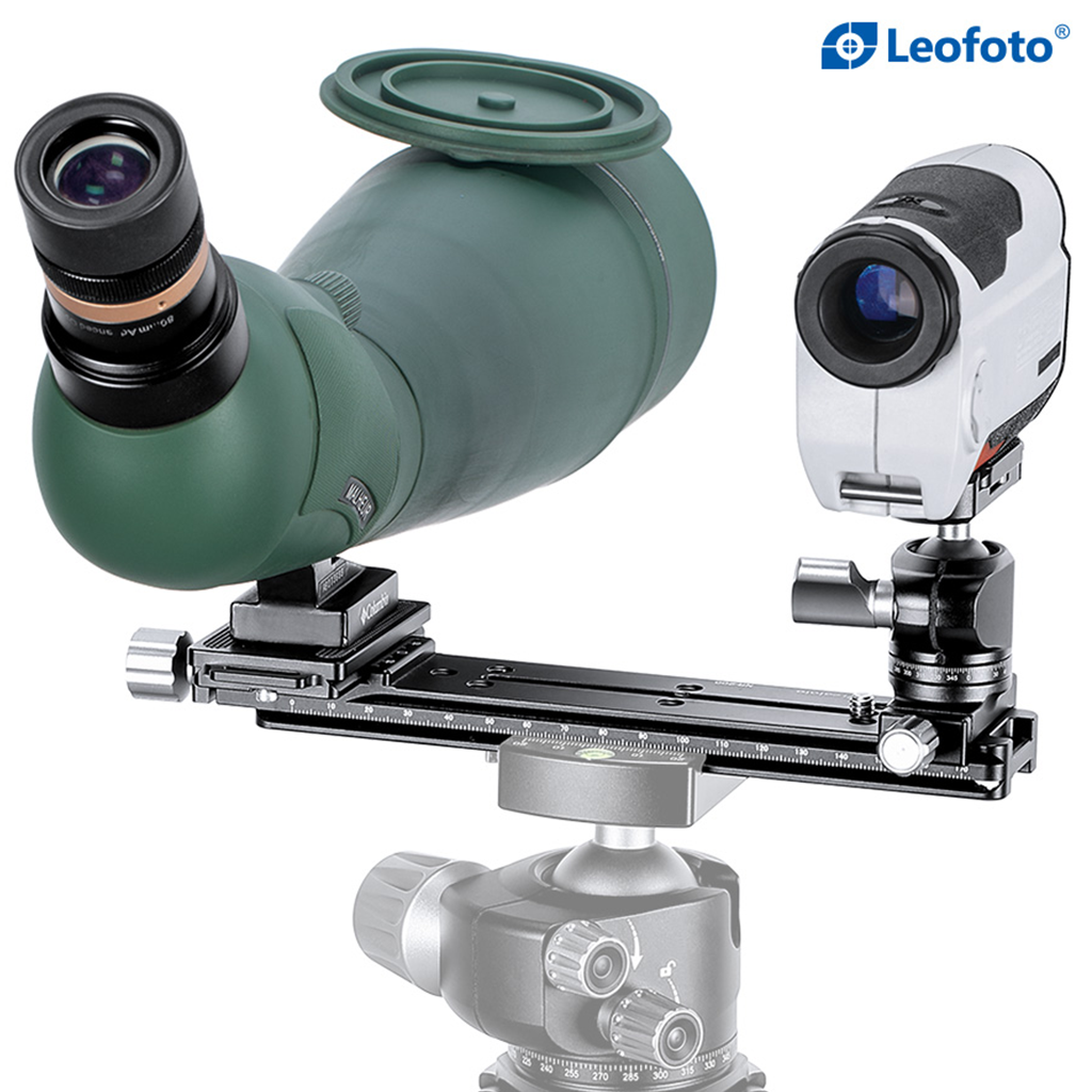 Leofoto Binocular Rangefinder Rail Kit - With fixed 2nd mount