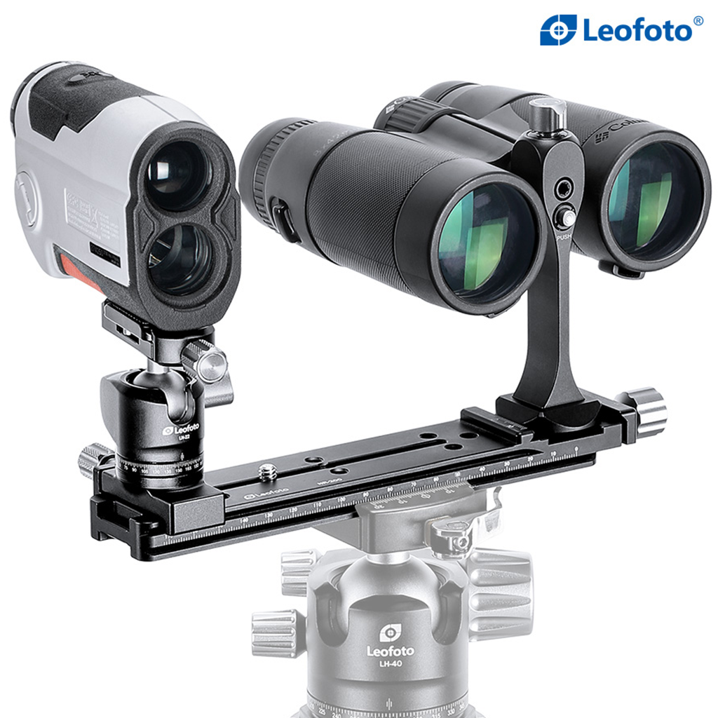 Leofoto Binocular Rangefinder Rail Kit - With fixed 2nd mount